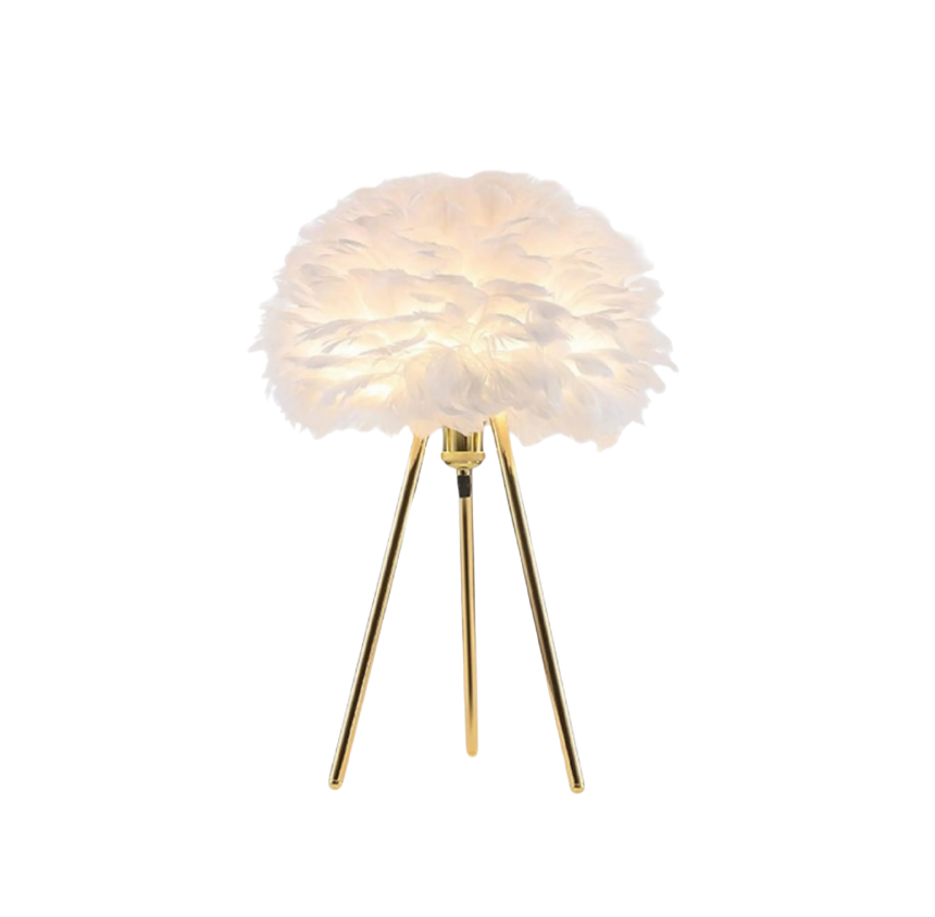 Lámpara De Mesa Inspirada En Plumas