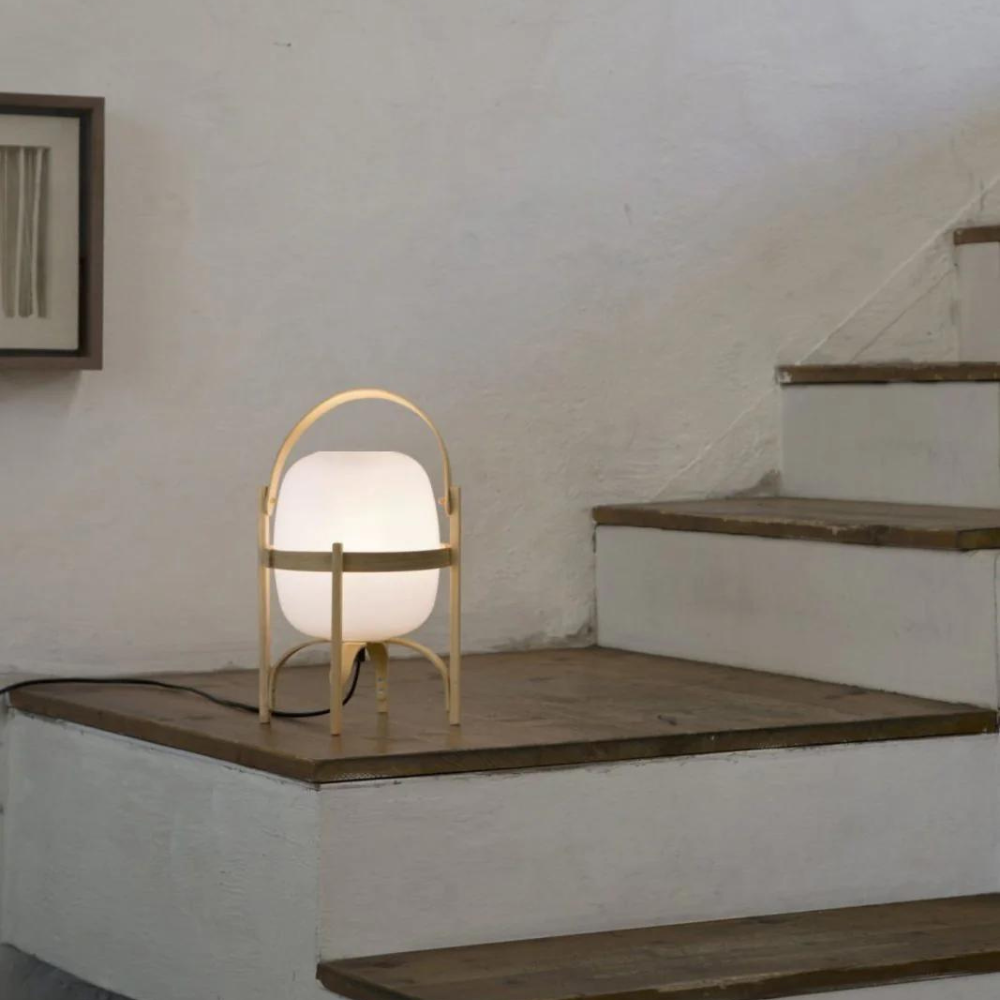 Lámpara De Mesa Bohemia Con Pantalla De Cristal