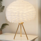 Lámpara De Mesa Inspirada En Plumas