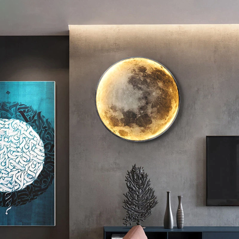 Aplique de Pared con Efecto Lunar