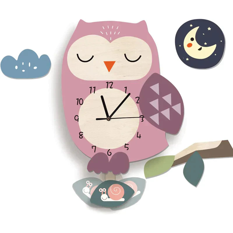 Reloj de Pared Infantil con Motivos de Animales