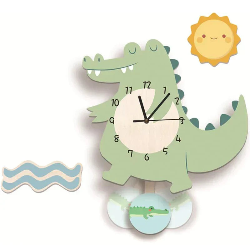 Reloj de Pared Infantil con Motivos de Animales