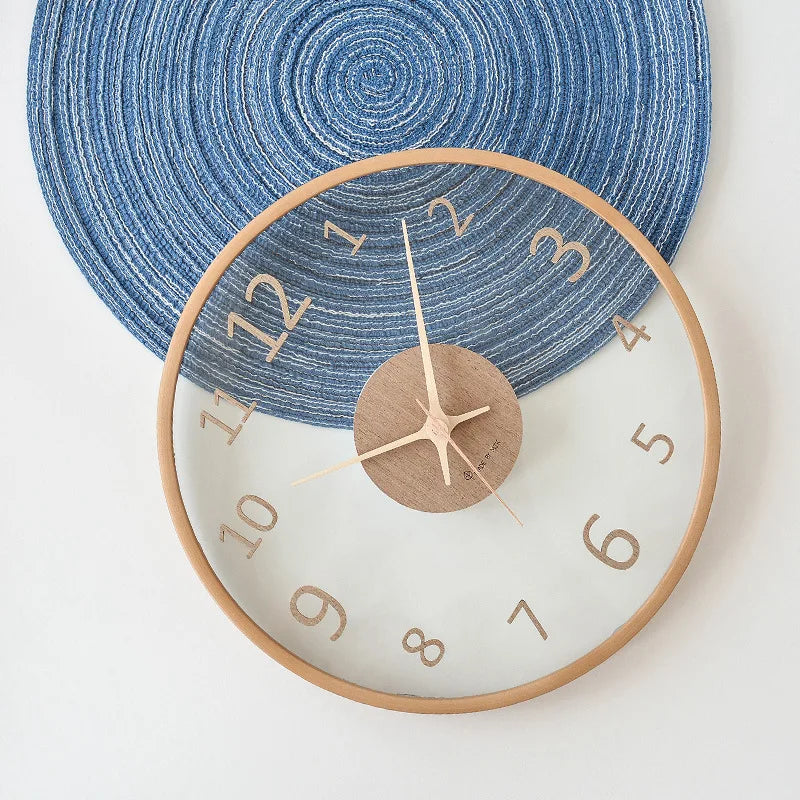 Reloj de Pared Minimalista de Vidrio