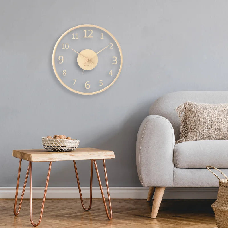 Reloj de Pared Minimalista de Vidrio